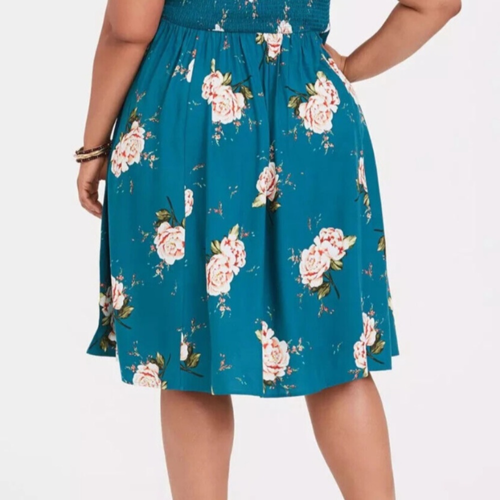 Torrid Blue Smocked A-Line Knee-Length Skirt